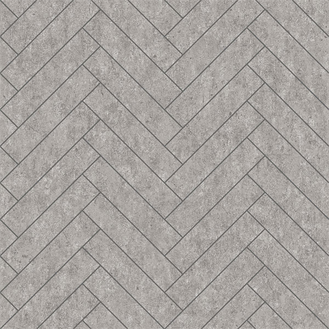 Tiles Light Grey Herringbone Concrete Wallpaper