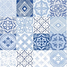 Tilework Glacier Blue Peel and Stick Wallpaper