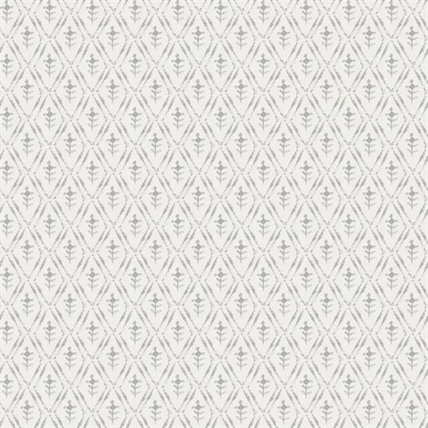 Tillie Grey Diamond Floral Wallpaper