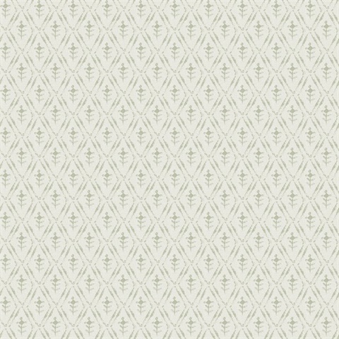 Tillie Sage Diamond Floral Wallpaper
