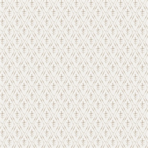 Tillie Taupe Diamond Floral Wallpaper