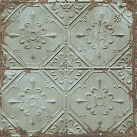 Tin Ceiling Teal Distressed Tiles 2701 22331