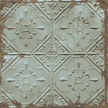 Tin Ceiling Teal Distressed Tiles