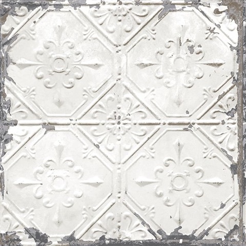 Tin Ceiling White Distressed Tiles