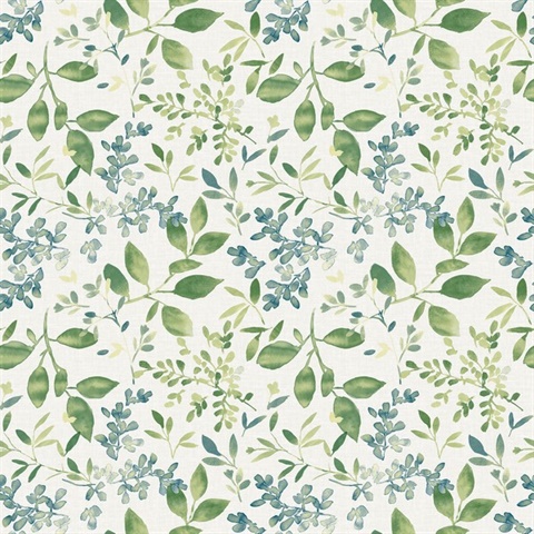 Tinker Green Woodland Floral Botanical Wallpaper
