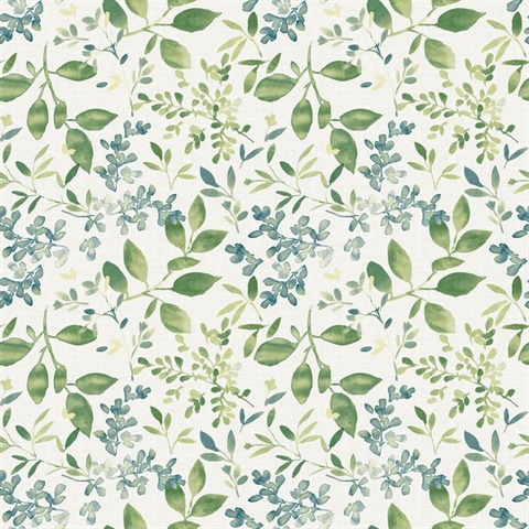 Tinker Green Woodland Floral Botanical Wallpaper