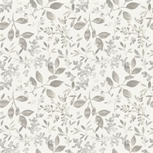 Tinker Grey Woodland Floral Botanical Wallpaper