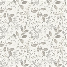Tinker Grey Woodland Floral Botanical Wallpaper