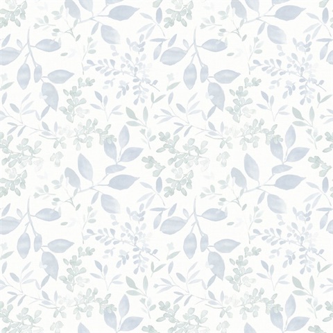 Tinker Light Blue Woodland Floral Botanical Wallpaper