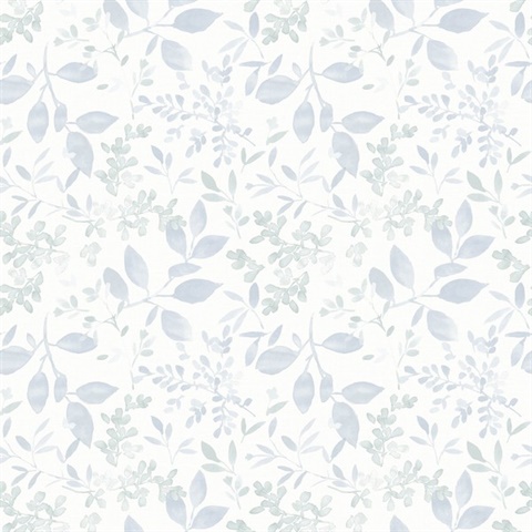 Tinker Light Blue Woodland Floral Botanical Wallpaper