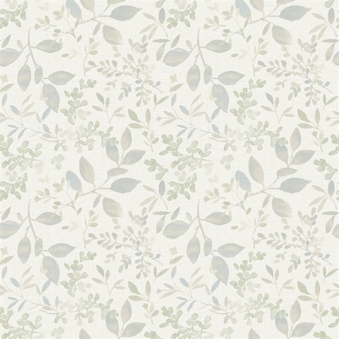 Tinker Teal Woodland Floral Botanical Wallpaper