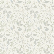 Tinker Teal Woodland Floral Botanical Wallpaper