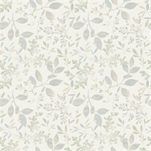 Tinker Teal Woodland Floral Botanical Wallpaper