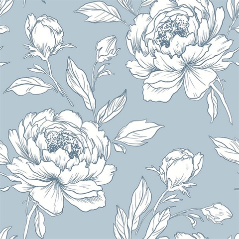 Tishomingo Dusty Blue Wallpaper