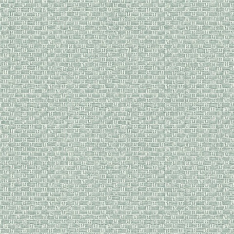 Tishomingo Frosty Green Textile String Basketweave Wallpaper
