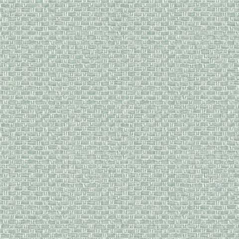 Tishomingo Frosty Green Textile String Basketweave Wallpaper