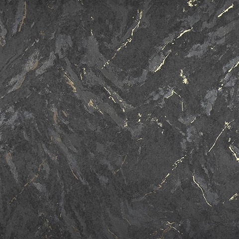 Titania Black Marble Texture Wallpaper