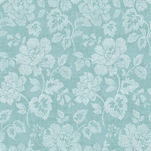 Tivoli Turquoise Floral Wallpaper