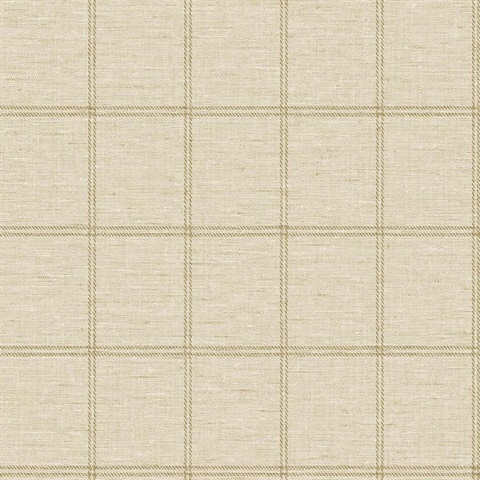 Tobin Coastal Geometric Linen Oat Wallpaper