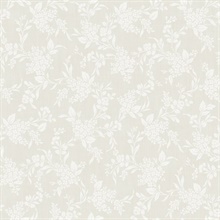 Tonal Floral Neutral Peel and Stick Wallpaper