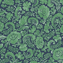 Tonal Paisley Paisely Spearmint & Navy Peel and Stick Wallpaper