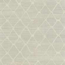 Tonga Putty Natural Grasscloth Diamond Wallpaper