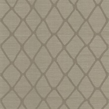 Tonga Taupe Natural Grasscloth Diamond Wallpaper