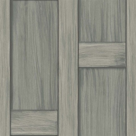 Tooting Faux Wooden Crates Taupe Wallpaper