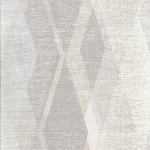 Torrance Taupe Distressed Geometric Wallpaper