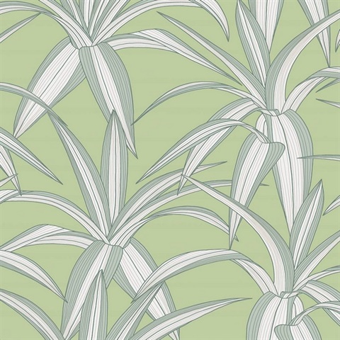 Tossed Cradle Plant Botanical Spring Green Peel and Stick Wallpaper