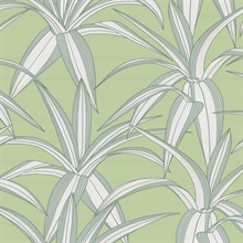 Tossed Cradle Plant Botanical Spring Green Peel and Stick Wallpaper