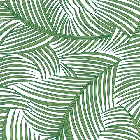 Tossed Palm Fronds Botanical Greenery Peel and Stick Wallpaper