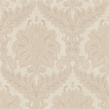 Traditional Damask Beige Brown Italian Wallpaper