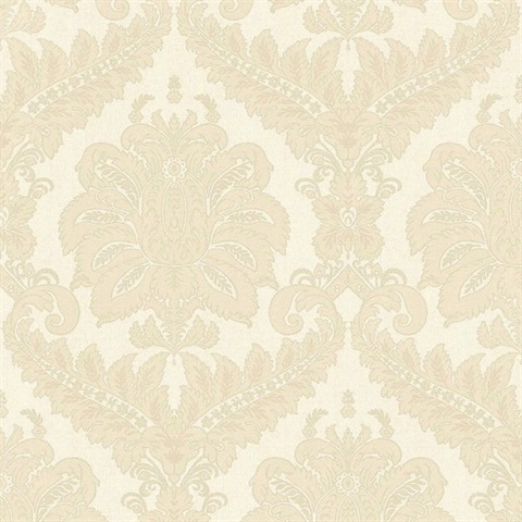 Traditional Damask Beige Cream Italian Wallpaper