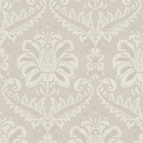 Traditional Damask Beige Cream Italian Wallpaper