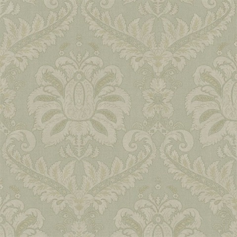 Traditional Damask Green Italian Wallpaper