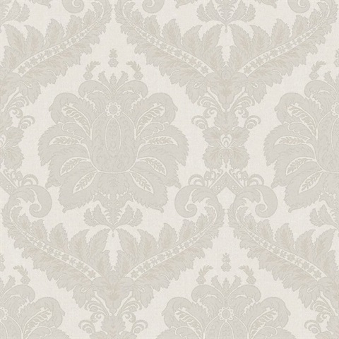 Traditional Damask Grey Italian Wallpaper