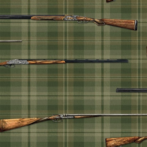 Trafalgar Plaid Hunting- Moss Wallpaper