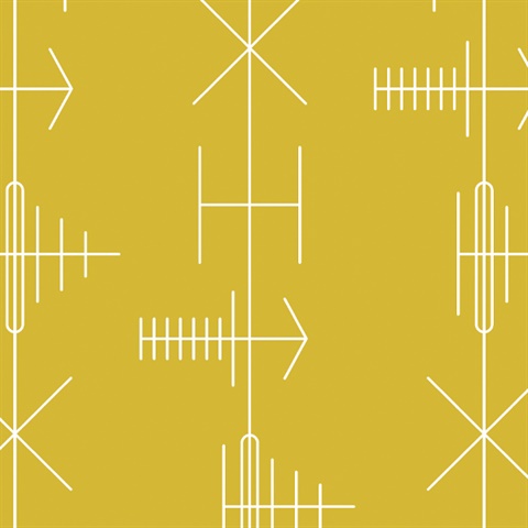 Transmission - Mustard colourway wallpaper