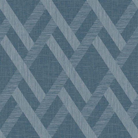 Trellis 54 Nautical Blue Commercial Wallpaper