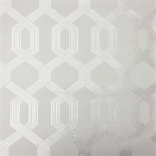 Light Grey &amp; Gold Viva Modern Trellis Metallic Wallpaper