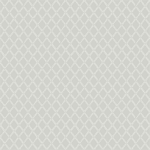 Trevor Grey Leaf Trellis Wallpaper