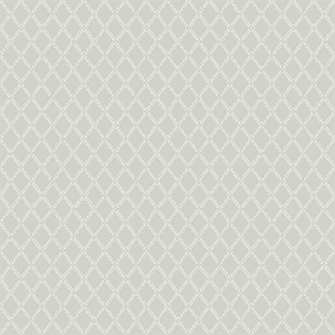 Trevor Grey Leaf Trellis Wallpaper