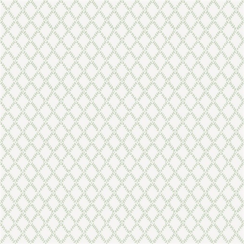 Trevor Sage Leaf Trellis Wallpaper