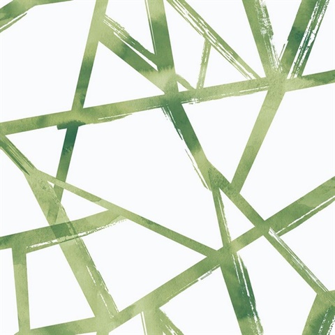 Tribeca Geometric Lines Green Wallpaper