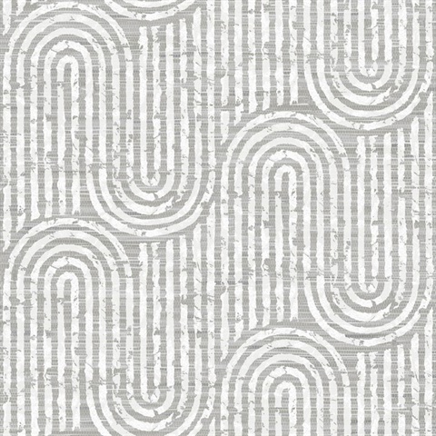 Trippet Grey Zen Waves Geometric Wallpaper