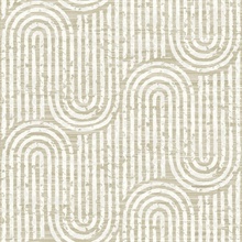 Trippet Light Brown Zen Waves Geometric Wallpaper