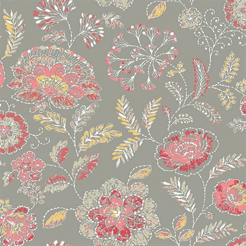 Tropez Coral Jacobean