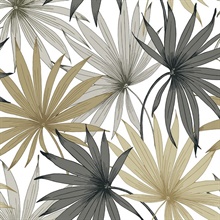 Tropic Palm Toss Botanical Harbor Grey & Khaki Peel and Stick Wallpape