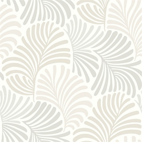 Trousdale Neutral Fanning Flora Wallpaper